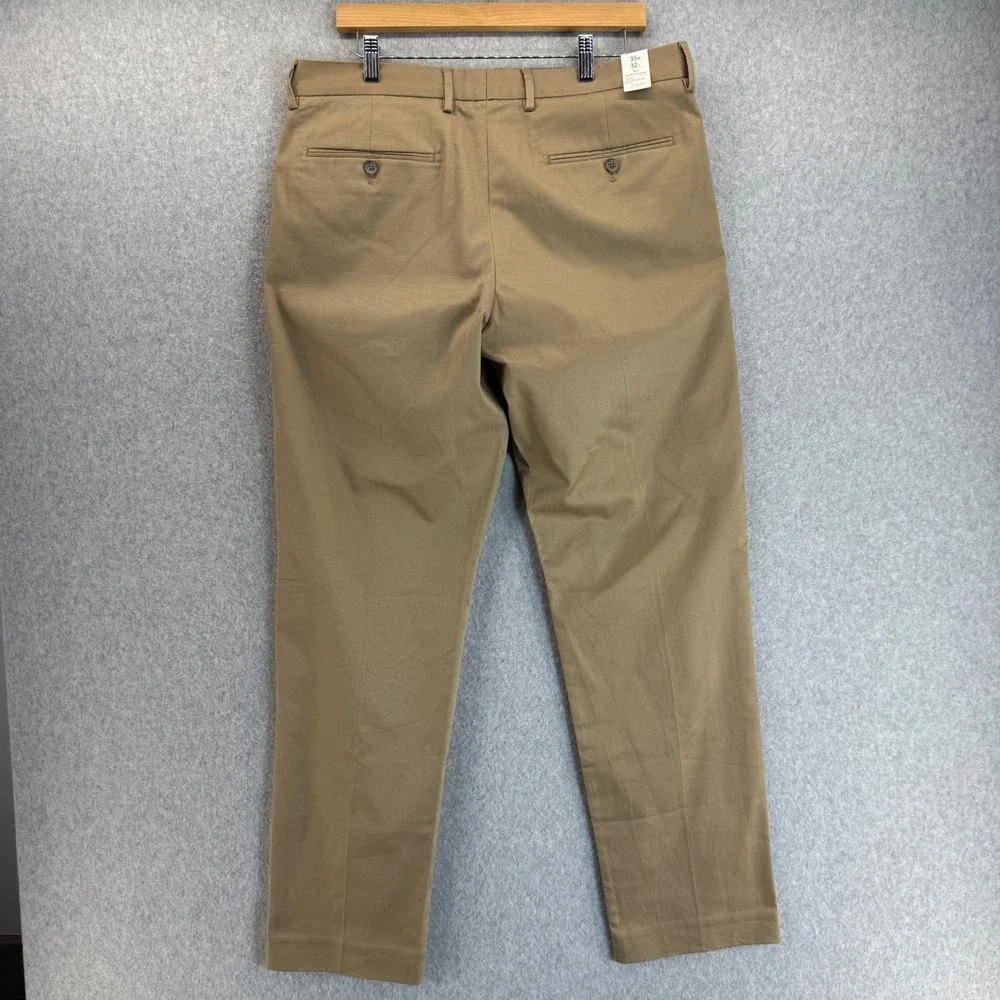 J.Crew Flex Bedford Pants Slim Fit Khaki Tan Chino Trousers Mens Size‎ 35x32 NWT